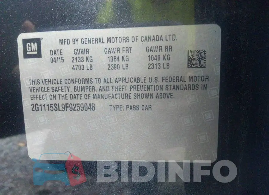 2G1115SL9F9259048 Photo# 9