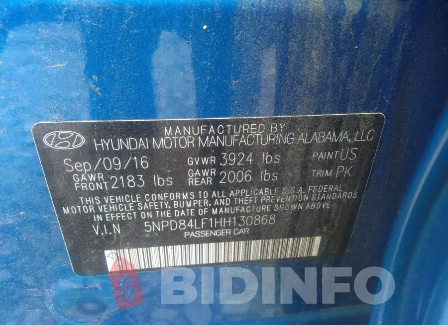 5NPD84LF1HH130868 Photo# 9