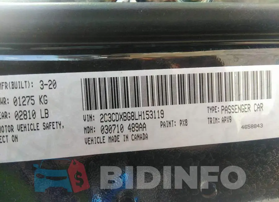 2C3CDXBG8LH153119 Photo# 9