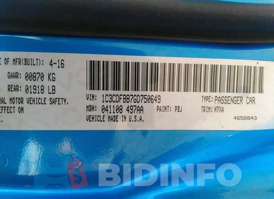 1C3CDFBB7GD750649 Photo# 9