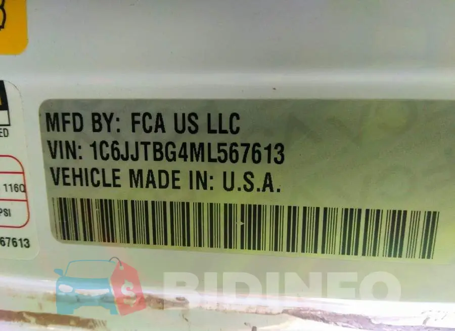 1C6JJTBG4ML567613 Photo# 9