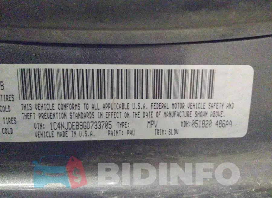 1C4NJDEB9GD733705 Photo# 9