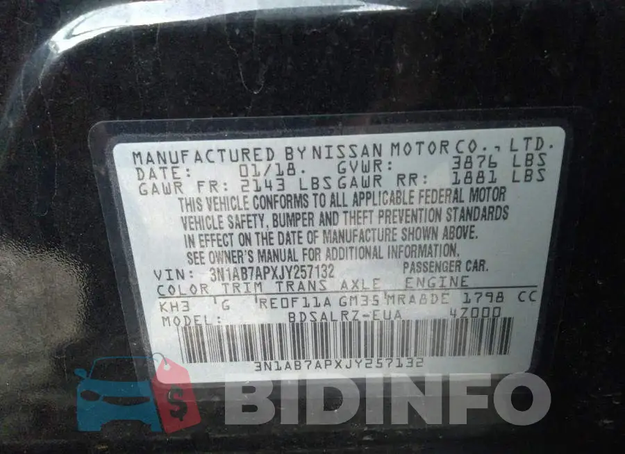 3N1AB7APXJY257132 Photo# 9