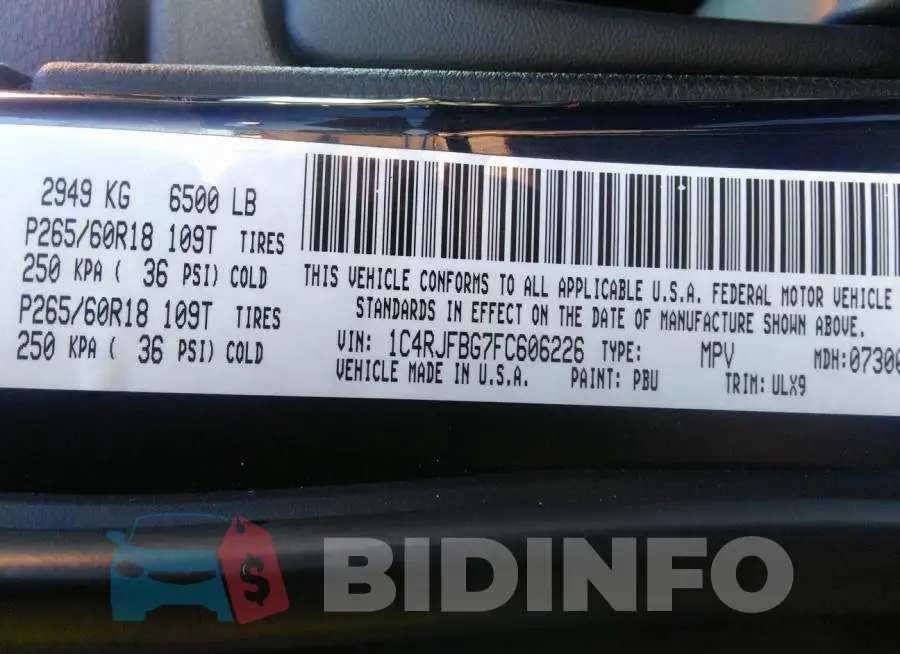 1C4RJFBG7FC606226 Photo# 9
