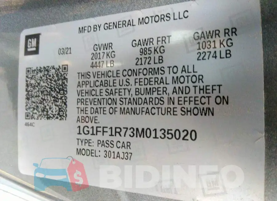 1G1FF1R73M0135020 Photo# 9