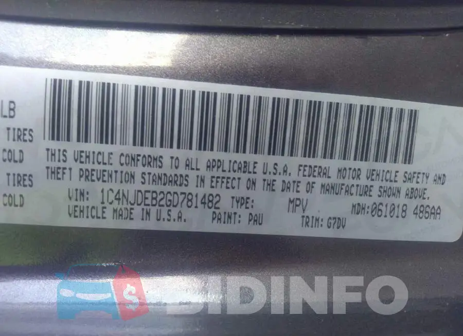1C4NJDEB2GD781482 Photo# 9