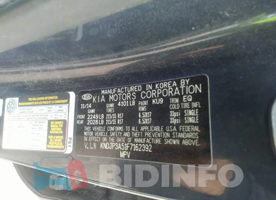 KNDJP3A51F7162392 Photo# 9