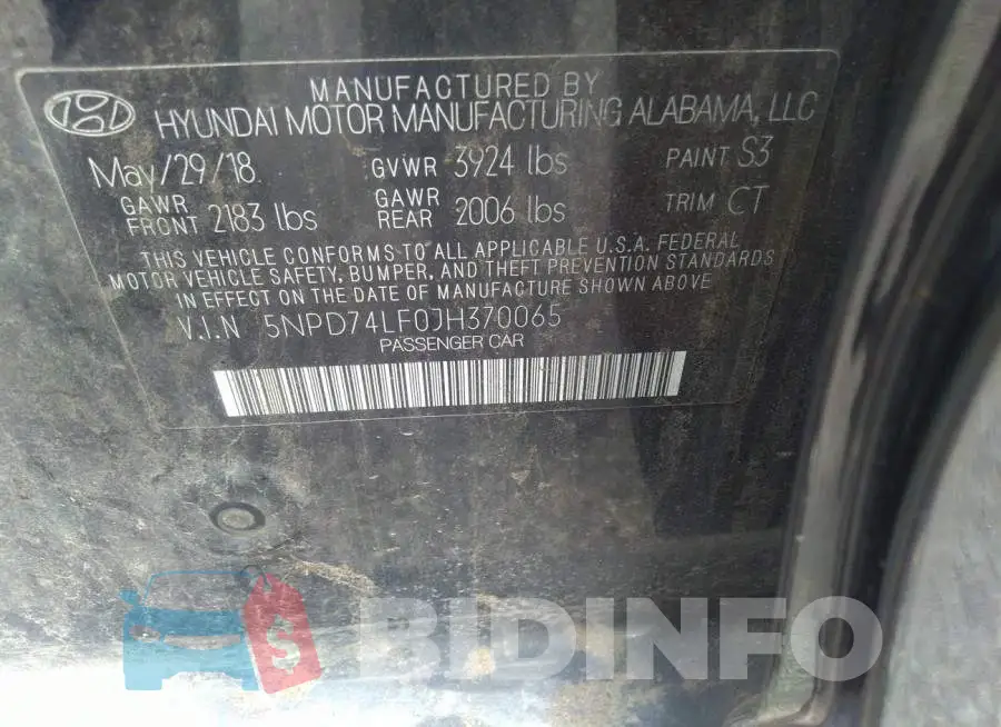5NPD74LF0JH370065 Photo# 9