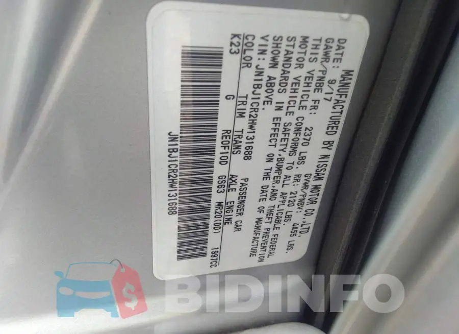 JN1BJ1CR2HW131688 Photo# 9