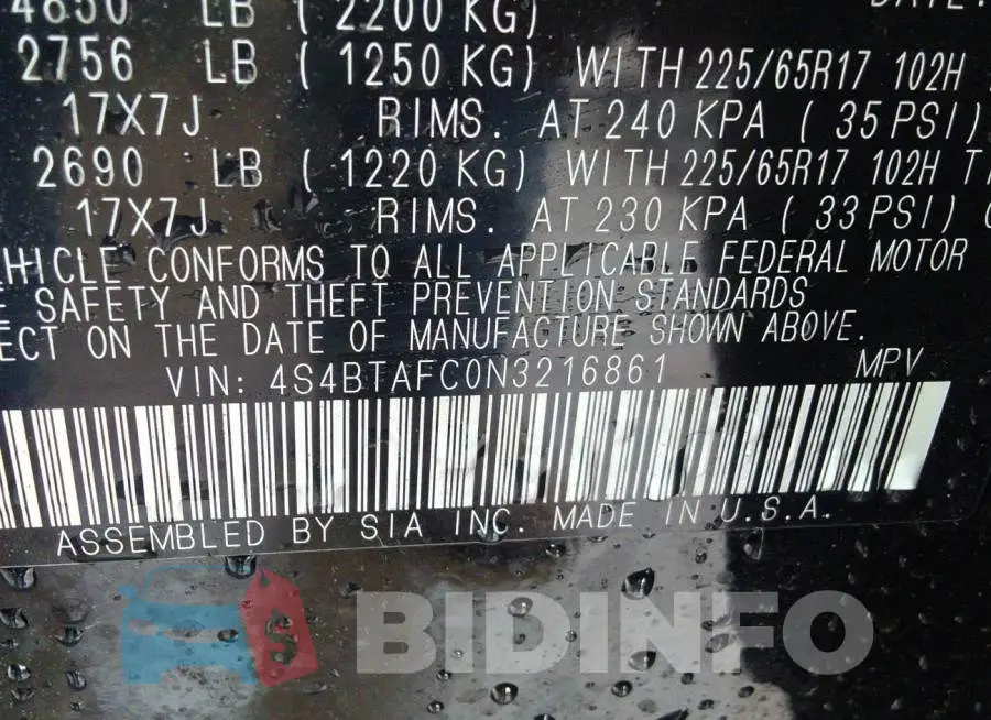 4S4BTAFC0N3216861 Photo# 9