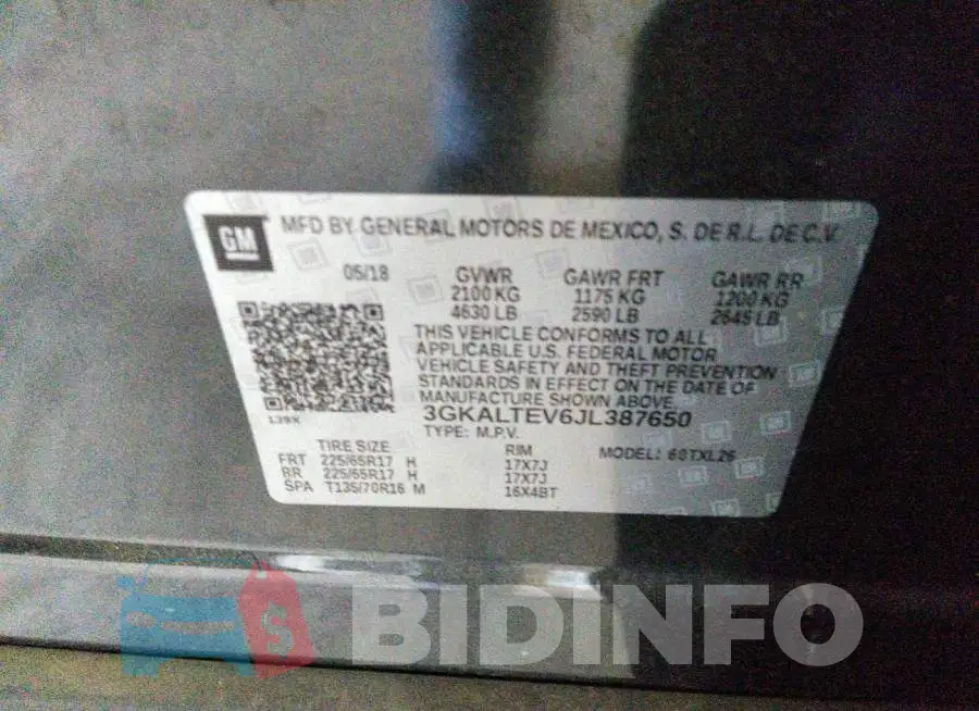 3GKALTEV6JL387650 Photo# 9