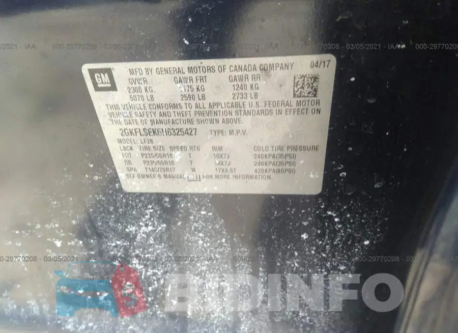 2GKFLSEK6H6325427 Photo# 9
