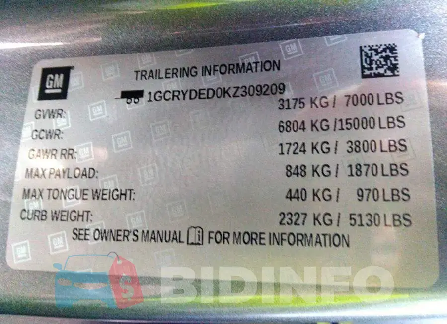 1GCRYDED0KZ309209 Photo# 9