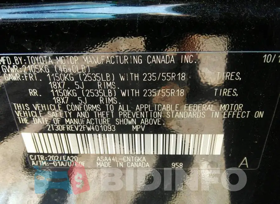 2T3DFREV2FW401093 Photo# 9