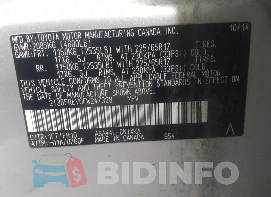 2T3BFREV0FW247328 Photo# 9