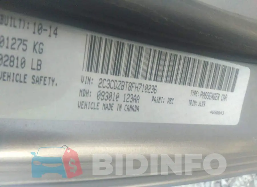 2C3CDZBT8FH710236 Photo# 9