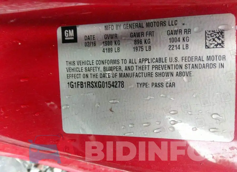 1G1FB1RSXG0154278 Photo# 9