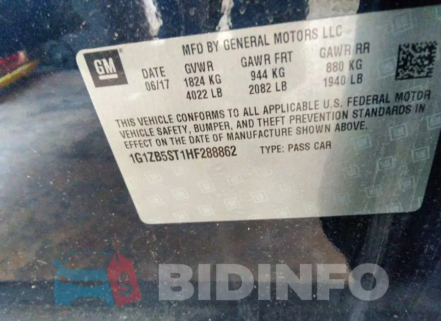 1G1ZB5ST1HF288862 Photo# 9