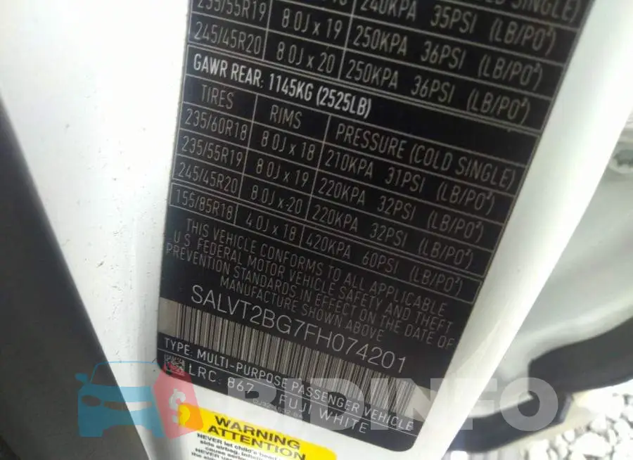 SALVT2BG7FH074201 Photo# 9