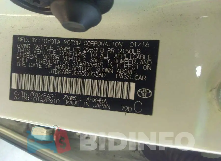 JTDKARFU2G3005360 Photo# 9