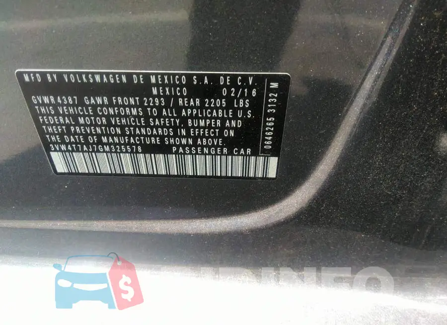 3VW4T7AJ7GM325578 Photo# 9