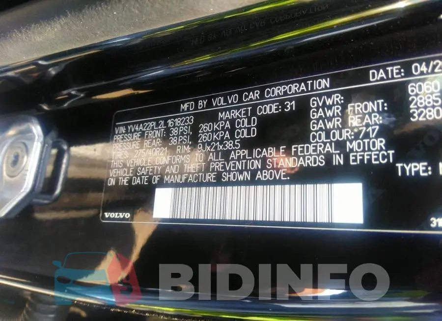 YV4A22PL2L1618233 Photo# 9