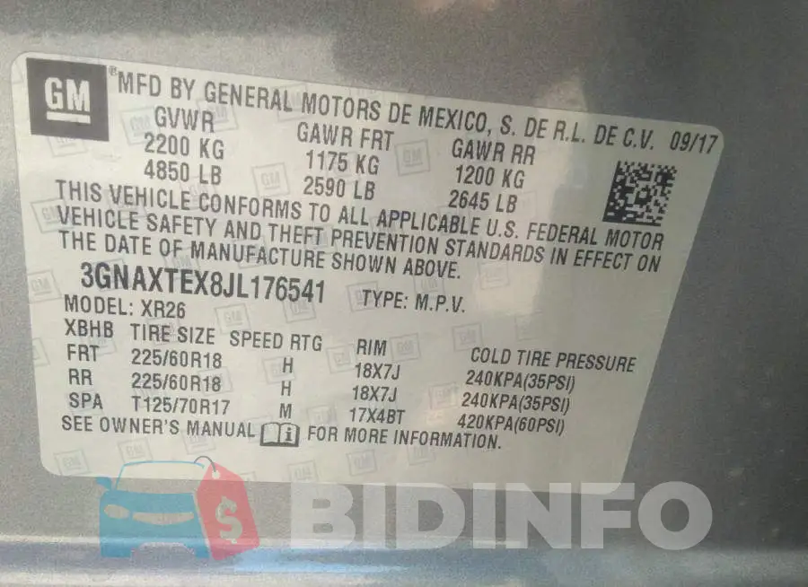 3GNAXTEX8JL176541 Photo# 9