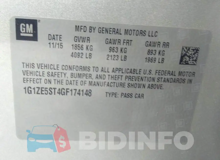1G1ZE5ST4GF174148 Photo# 9