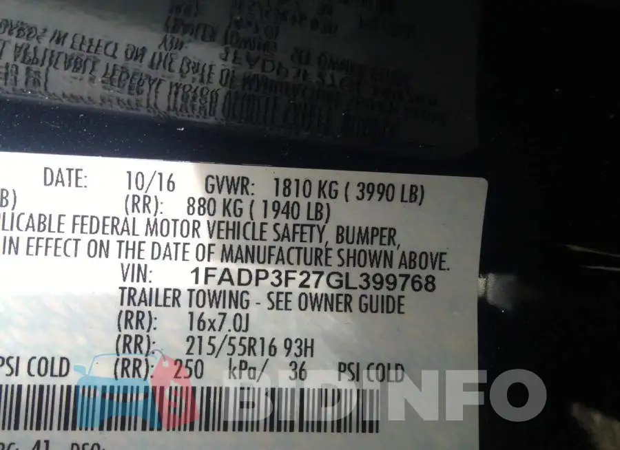 1FADP3F27GL399768 Photo# 9