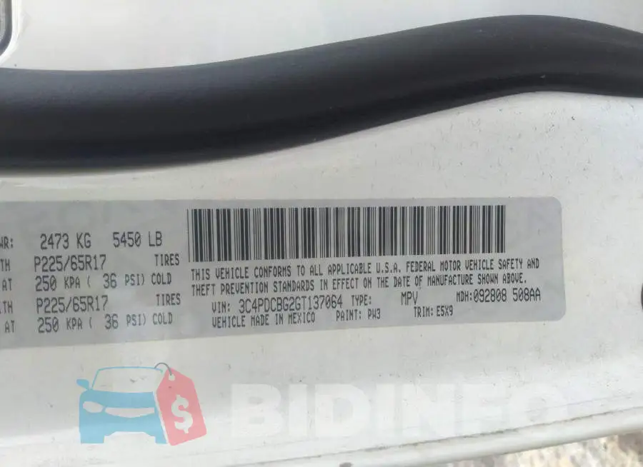 3C4PDCBG2GT137064 Photo# 9