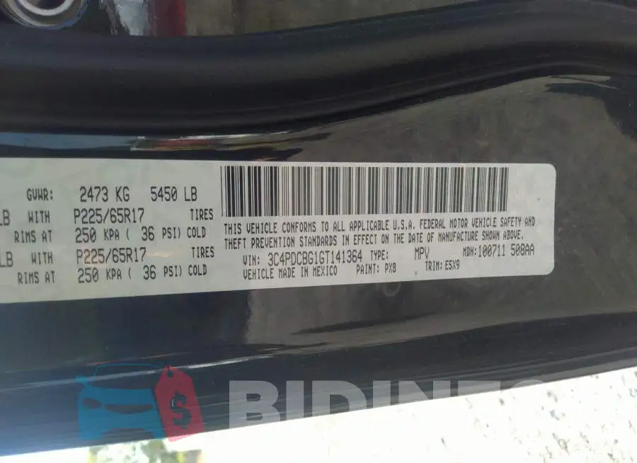 3C4PDCBG1GT141364 Photo# 9
