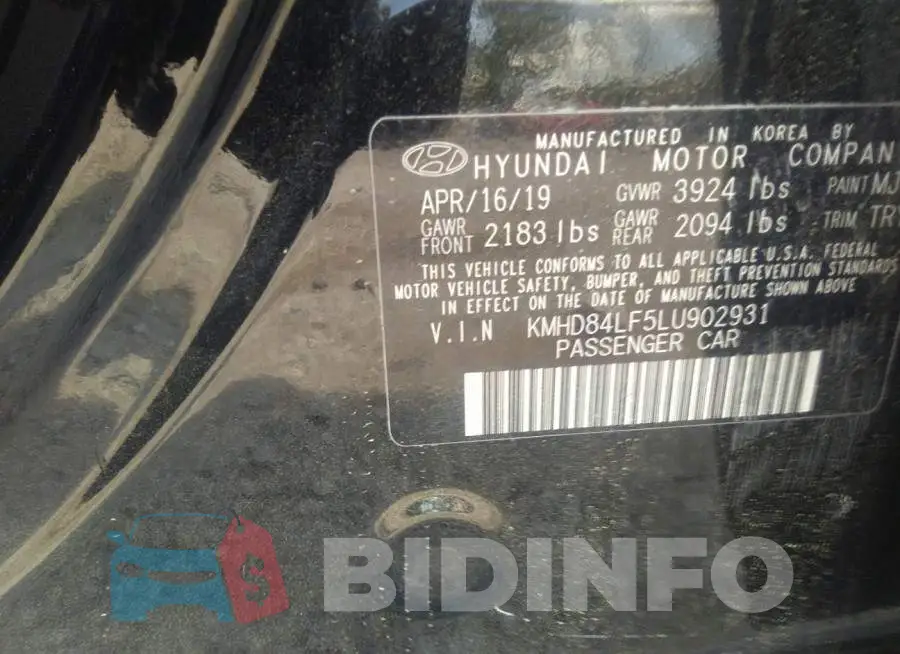 KMHD84LF5LU902931 Photo# 9