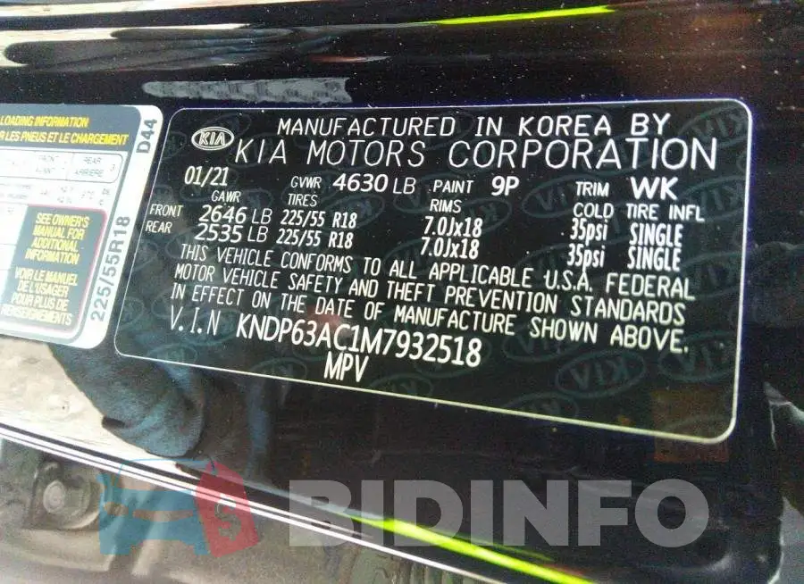 KNDP63AC1M7932518 Photo# 9