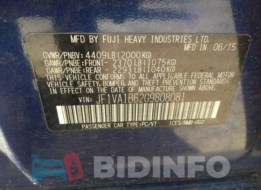 JF1VA1B62G9808081 Photo# 9
