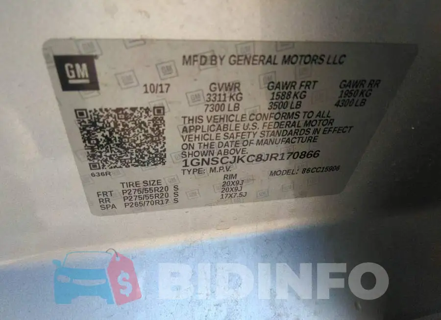 1GNSCJKC8JR170866 Photo# 9