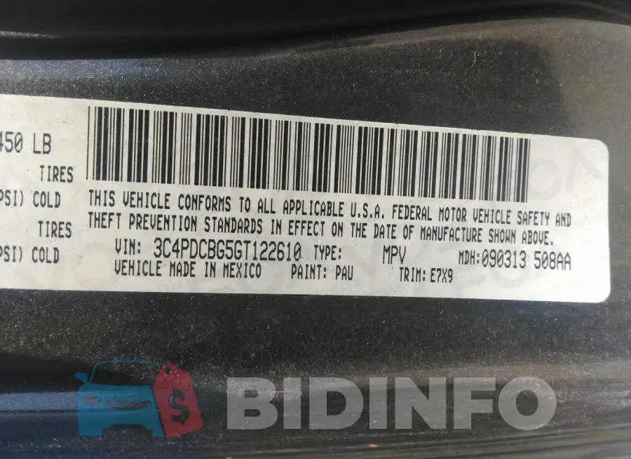 3C4PDCBG5GT122610 Photo# 9