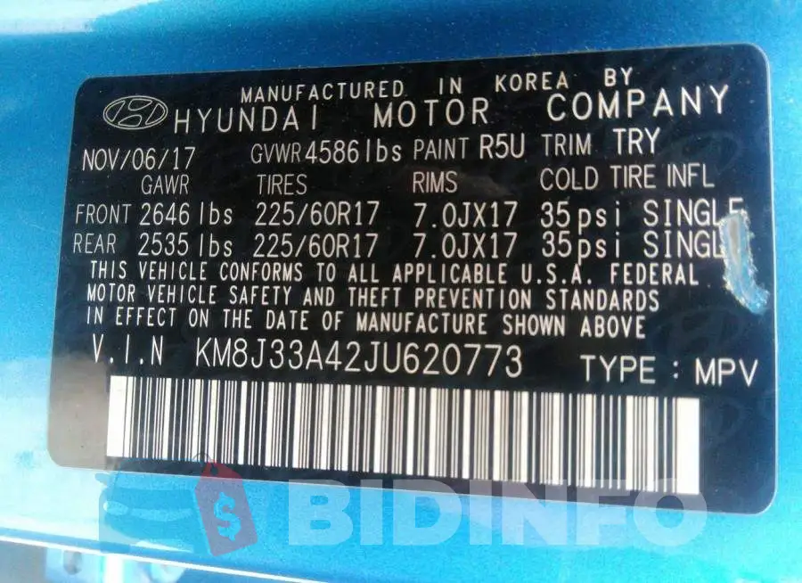 KM8J33A42JU620773 Photo# 9