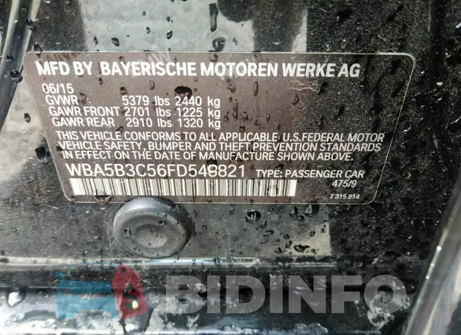 WBA5B3C56FD548821 Photo# 9