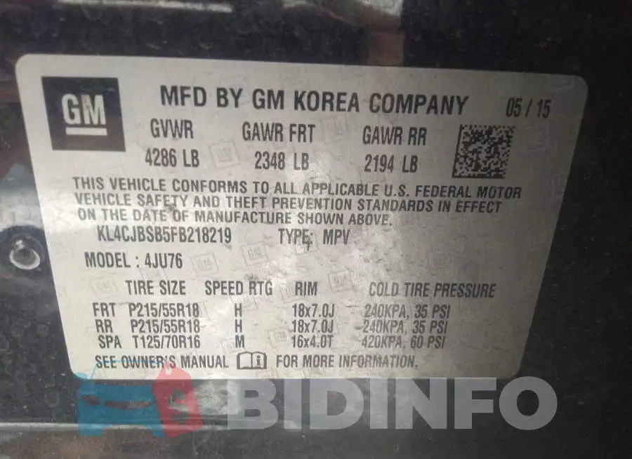 KL4CJBSB5FB218219 Photo# 9