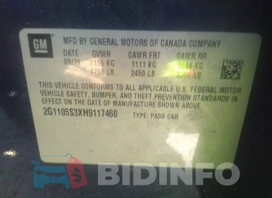 2G1105S3XH9117460 Photo# 9