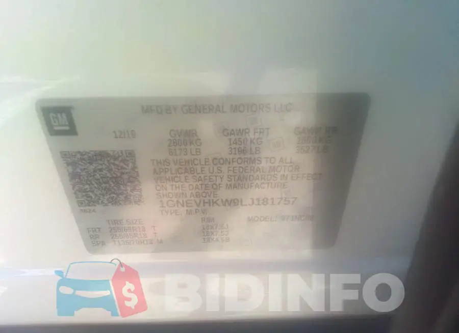 1GNEVHKW9LJ181757 Photo# 9