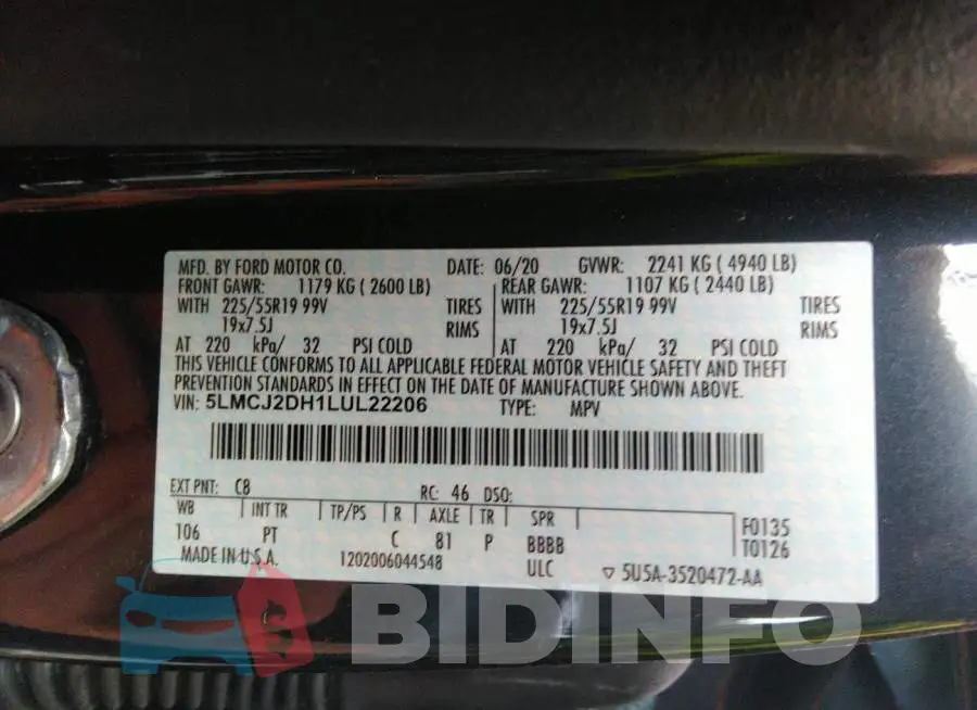 5LMCJ2DH1LUL22206 Photo# 9
