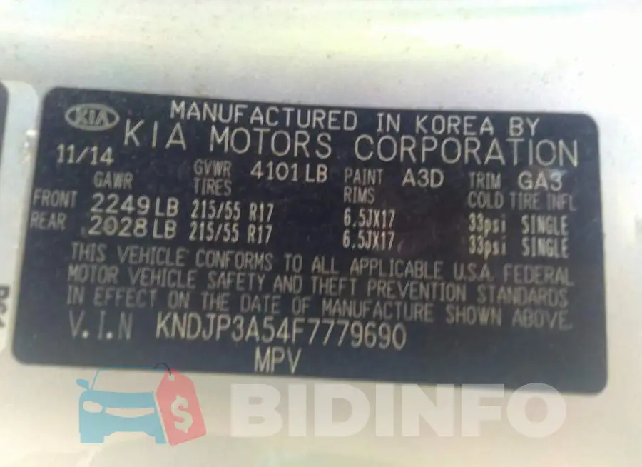 KNDJP3A54F7779690 Photo# 9