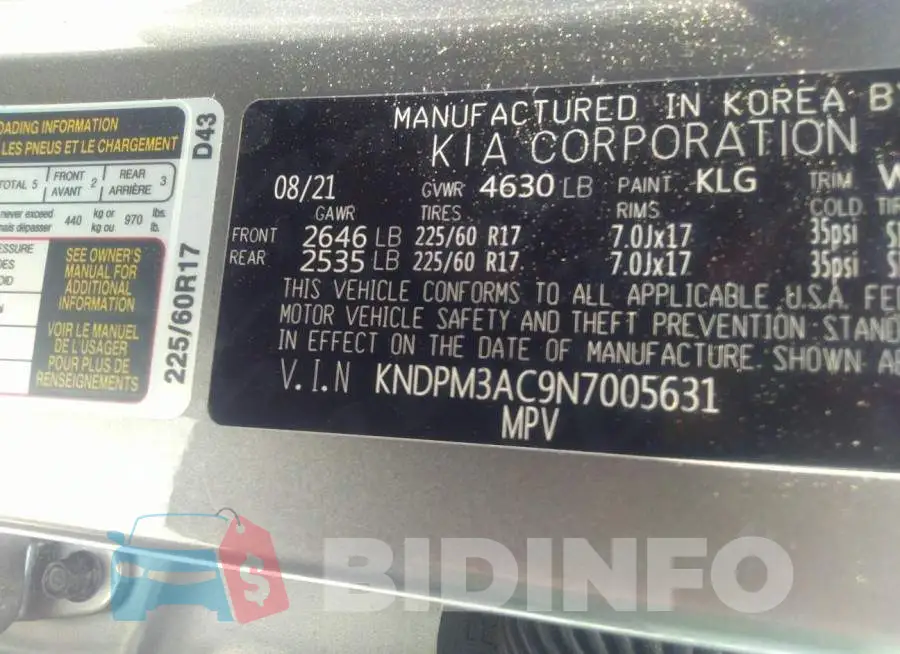 KNDPM3AC9N7005631 Photo# 9