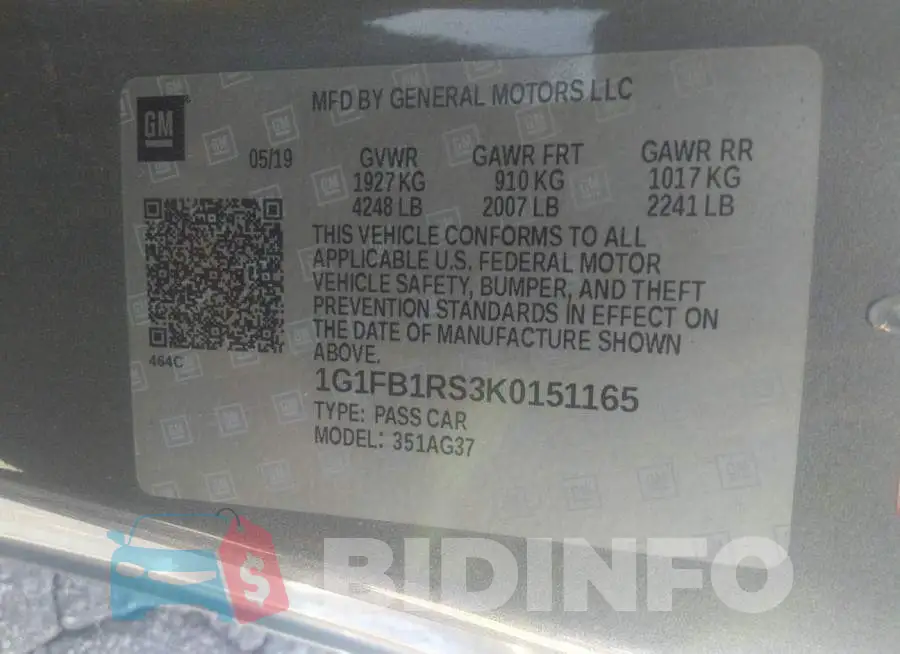 1G1FB1RS3K0151165 Photo# 9