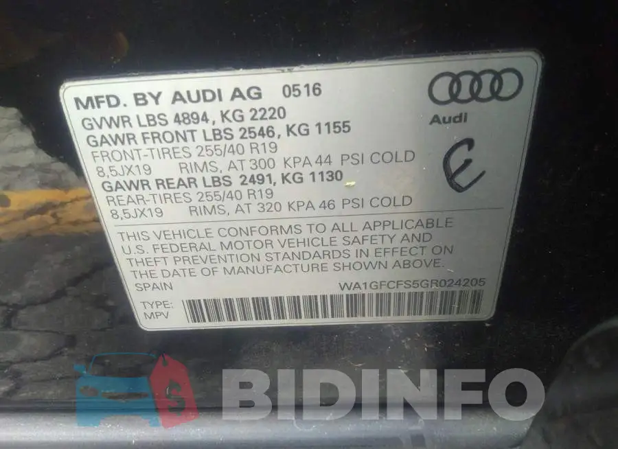 WA1GFCFS5GR024205 Photo# 9