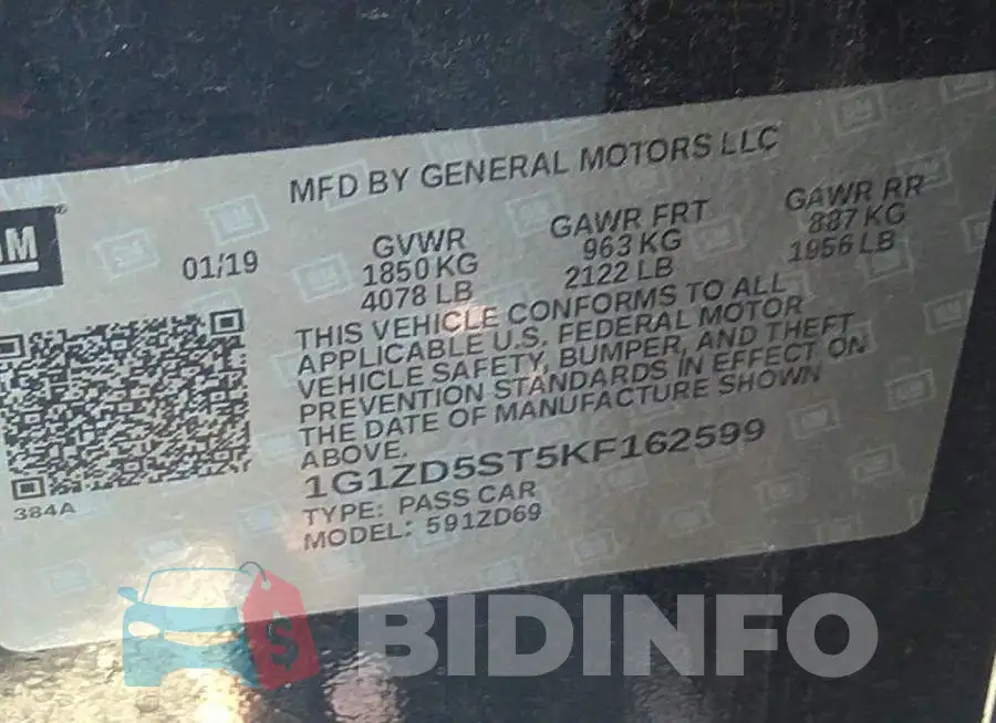 1G1ZD5ST5KF162599 Photo# 9