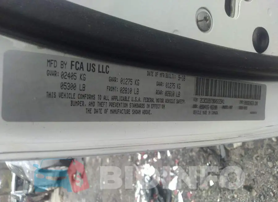 2C3CDZBT9KH512341 Photo# 9