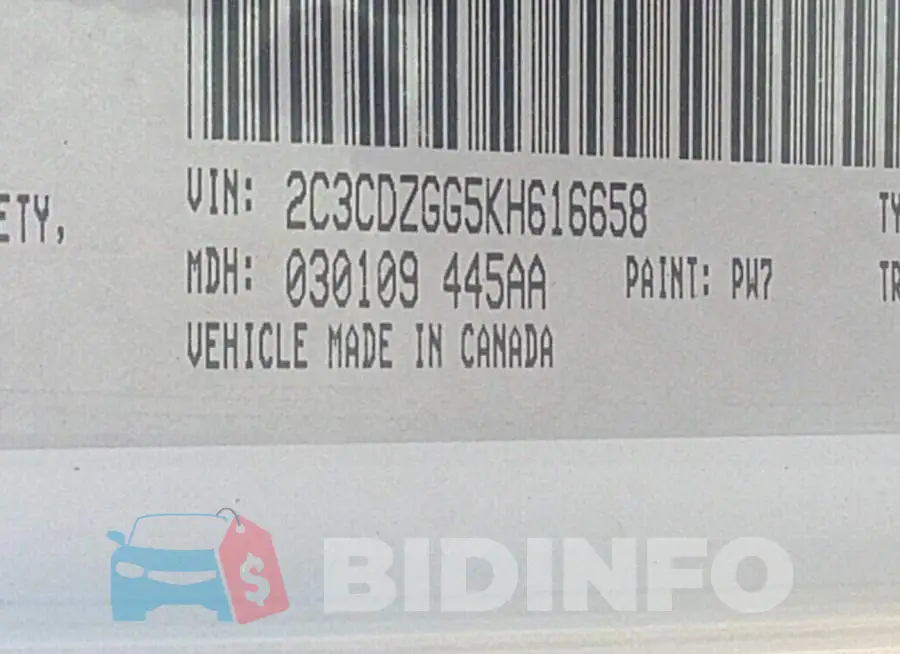 2C3CDZGG5KH616658 Photo# 9