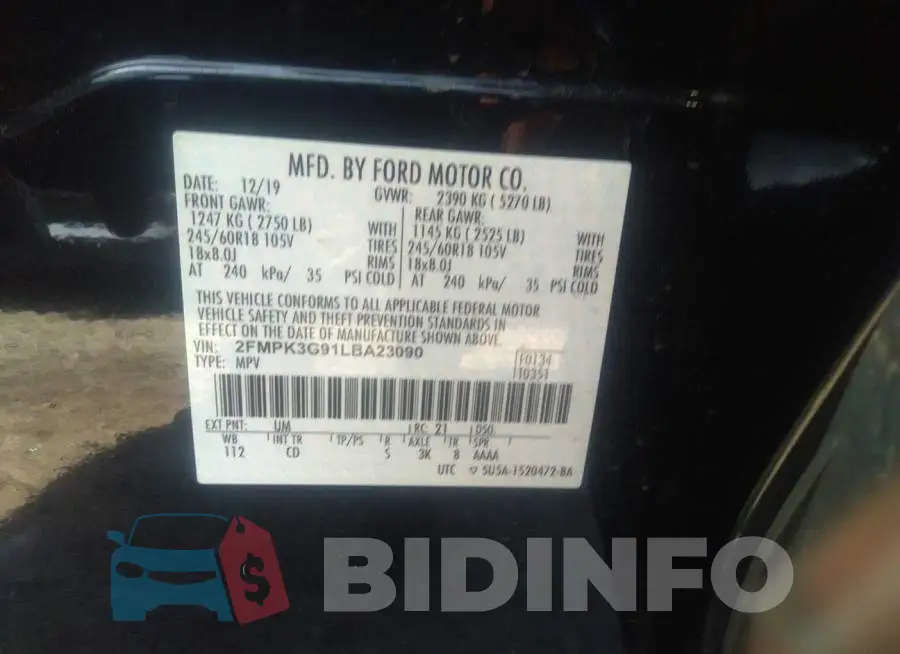 2FMPK3G91LBA23090 Photo# 9